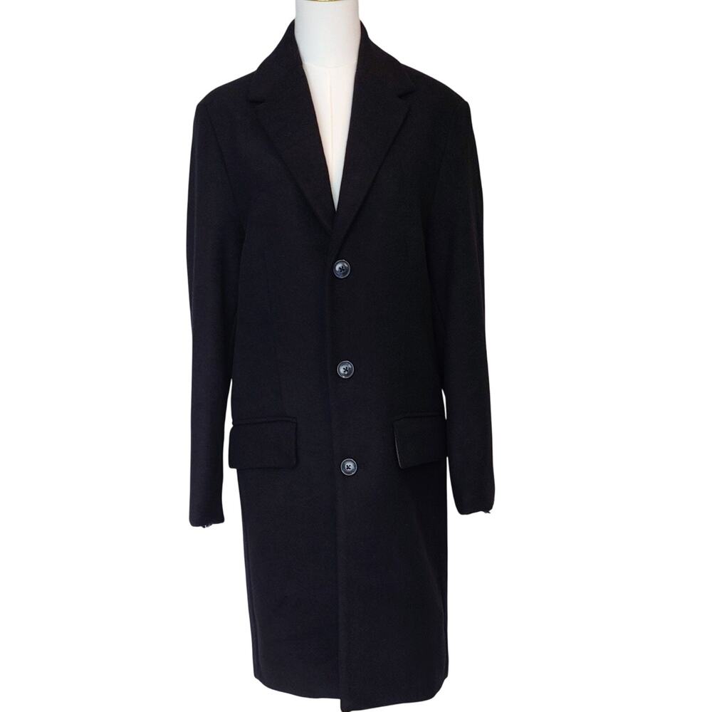 Slate & Stone Men's Black Wool Classic Tailored Topcoat Size Small NWT
